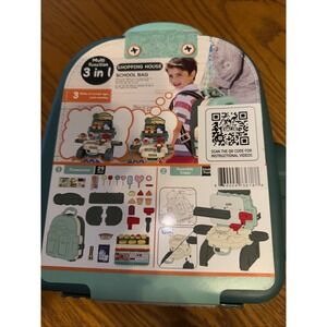 BOWA 3 in 1 School Bag Supermarket/ Cash Register Play‎ Set, 29 Pieces NEW